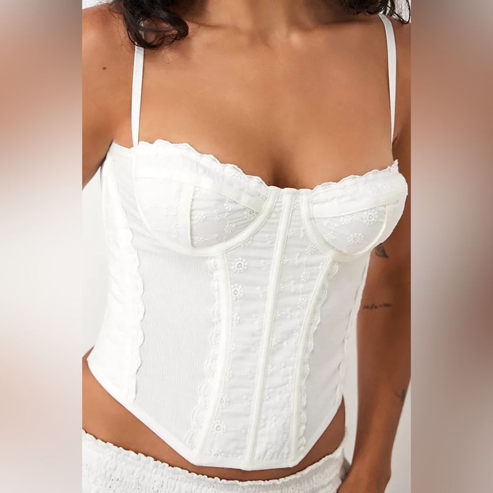Urban Outfitters White Lace Corset Top
